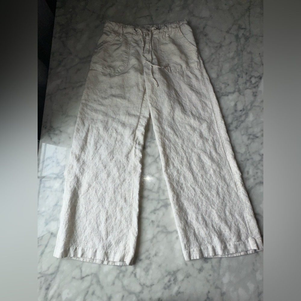 Just Living Natural Ivory Linen Blend Pants